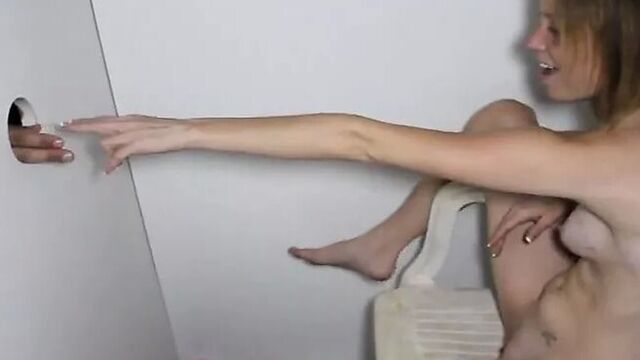 Red Head Tiny Tit Teen Alyssa Hart Sucks Cock in Glory Hole!