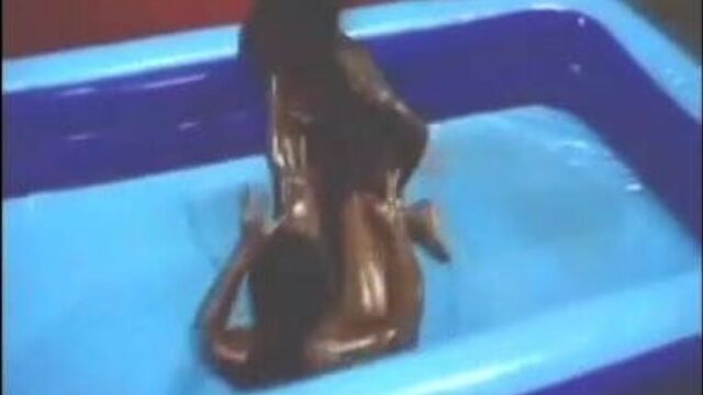 Ebony bashment oil wrestling