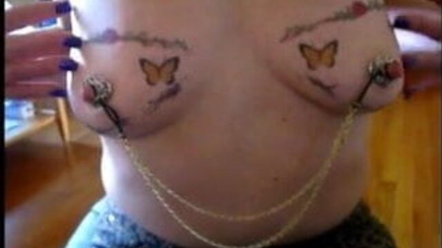 Squirtys big nips with nipple jewelry