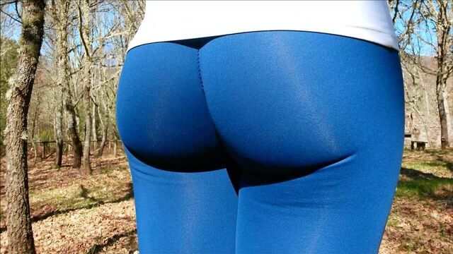Ass leggings blue booty yoga pants