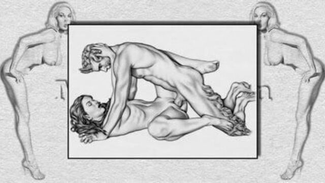 Erotic Drawings of Marc Blanton - Nymphs and Satyr