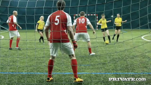 Private.com - Ana Rose & Cayla Lions Do Locker Room Orgy!