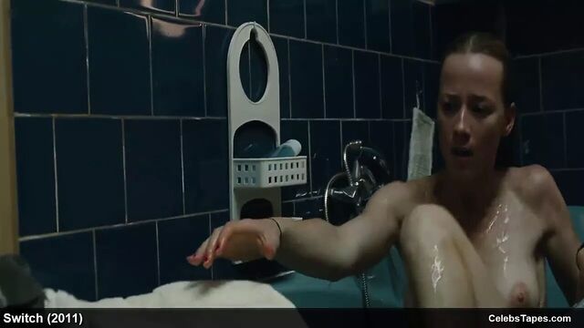 Blonde celebrity Karine Vanasse exposes her gorgeous body