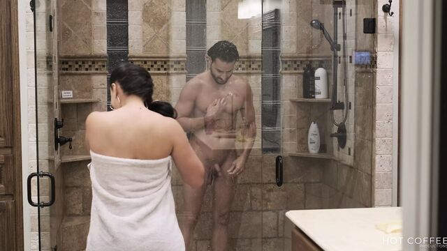 Shower with my husband ends up in hot and romantic sex