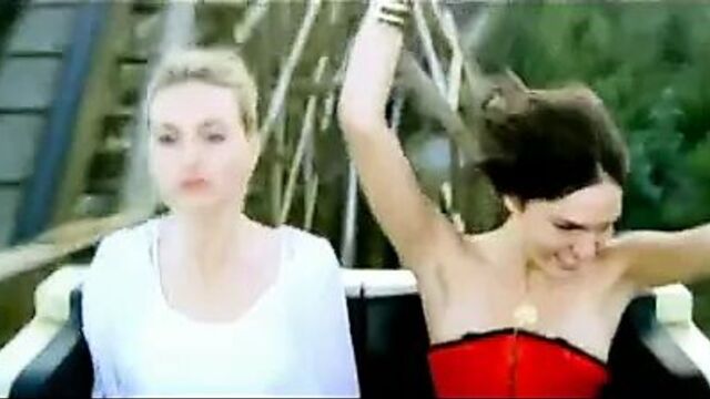 Tits out during rollercoaster ride in Danish music video