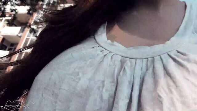 Braless Bouncing Boobs in Shirt While Walking and Running 4