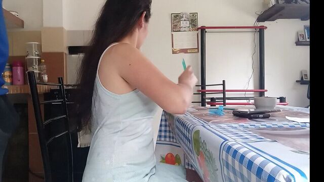 Stepmom India forgets her hairstyle after watching Juicy Indian Cock.