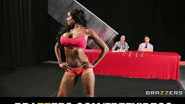 Four big-tit fitness fanatics strip down for a hardcore orgy