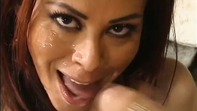 Gorgeous babe is on her knees sucking a cock just before getting her pussy fucked deeply