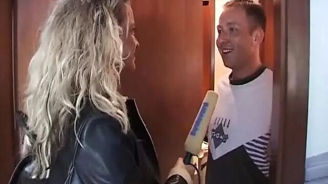 An outstanding German blonde making a cock cum hard with her wide mouth