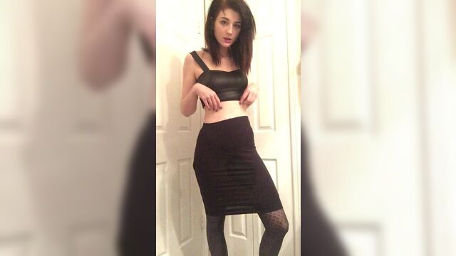 Black Skirt & Tights Wetting