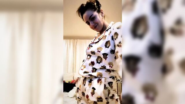 Chloe Bennet Nipple Slip in Pajamas