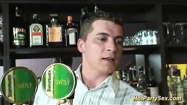 Blonde teen enjoys a massive group facial