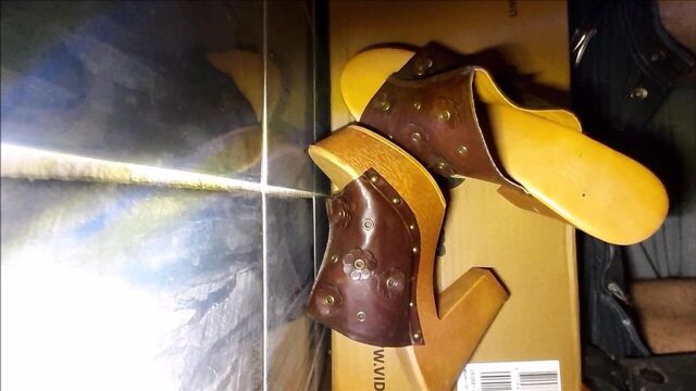 Cum on wooden High Heel Sandals Clogs