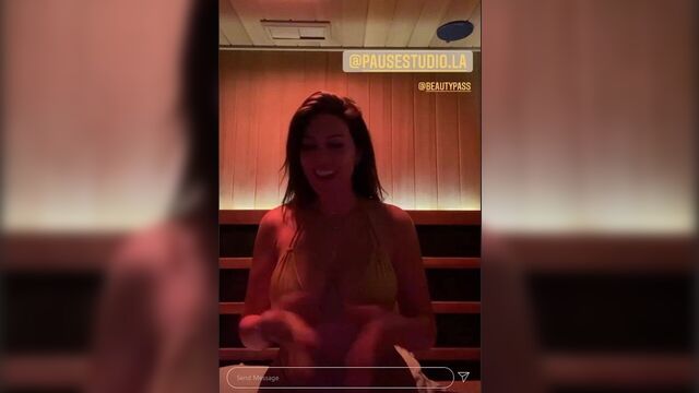 Persian Iranian model Estrella Nouri, sexy bikini, live, nipple