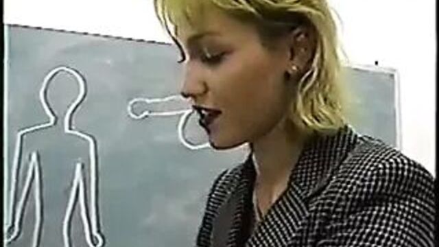 Authoritarian classy teacher gives ballbusting lesson