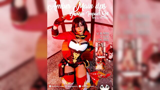 Amber cosplays genshin impact