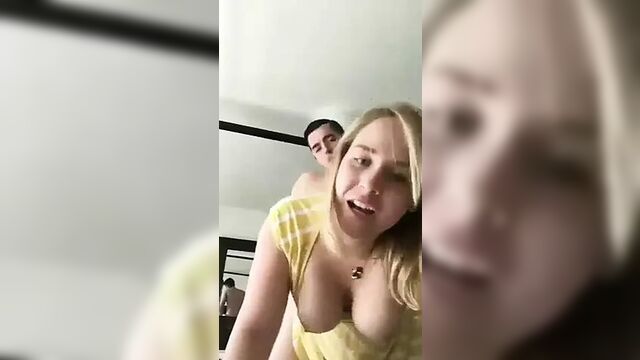 Blonde fucked from behind