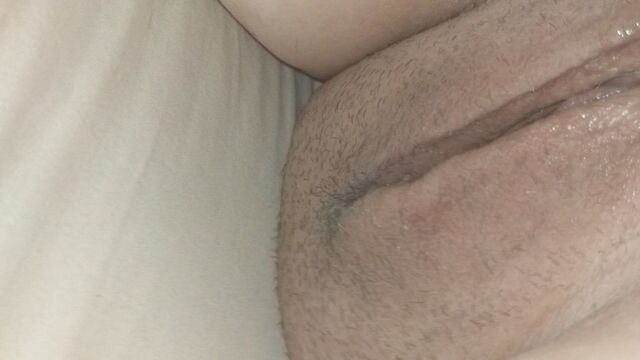 Wifes chubby pussy from behind