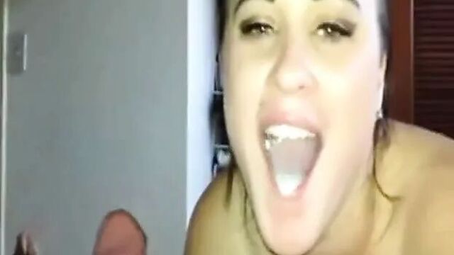 Cute Girl Eats Sperm