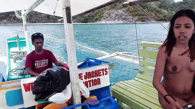 Filipino Naturist Couple .. nude boat trip