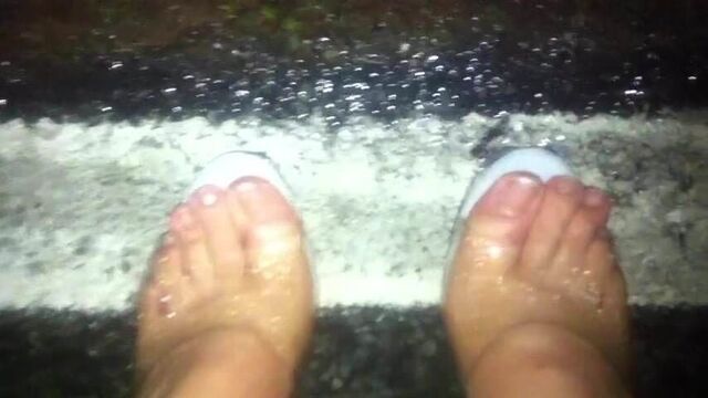 Naked Feets in sexy clear Pleaser High Heels