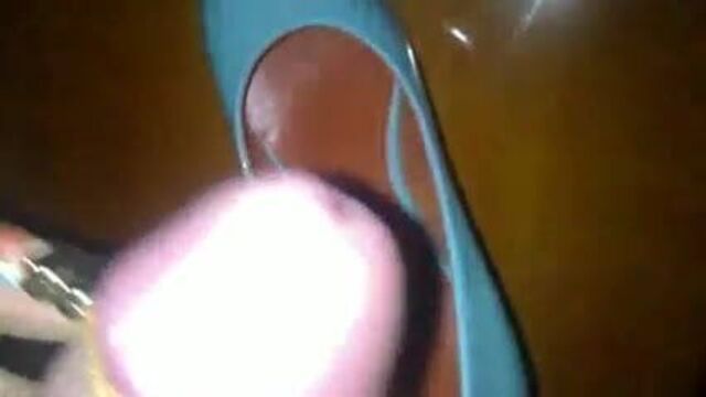 Cum in NOT sister's blue wedge heels