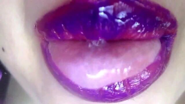 Lipstick fetish - purple